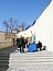 Prag - Kunsthändler auf der Treppe zumm Hradschin